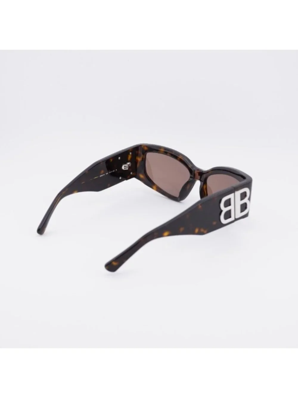 Balenciaga BB0321S 008 Sunglasses Dark Havana Cat Eye Frame, Brown Lenses